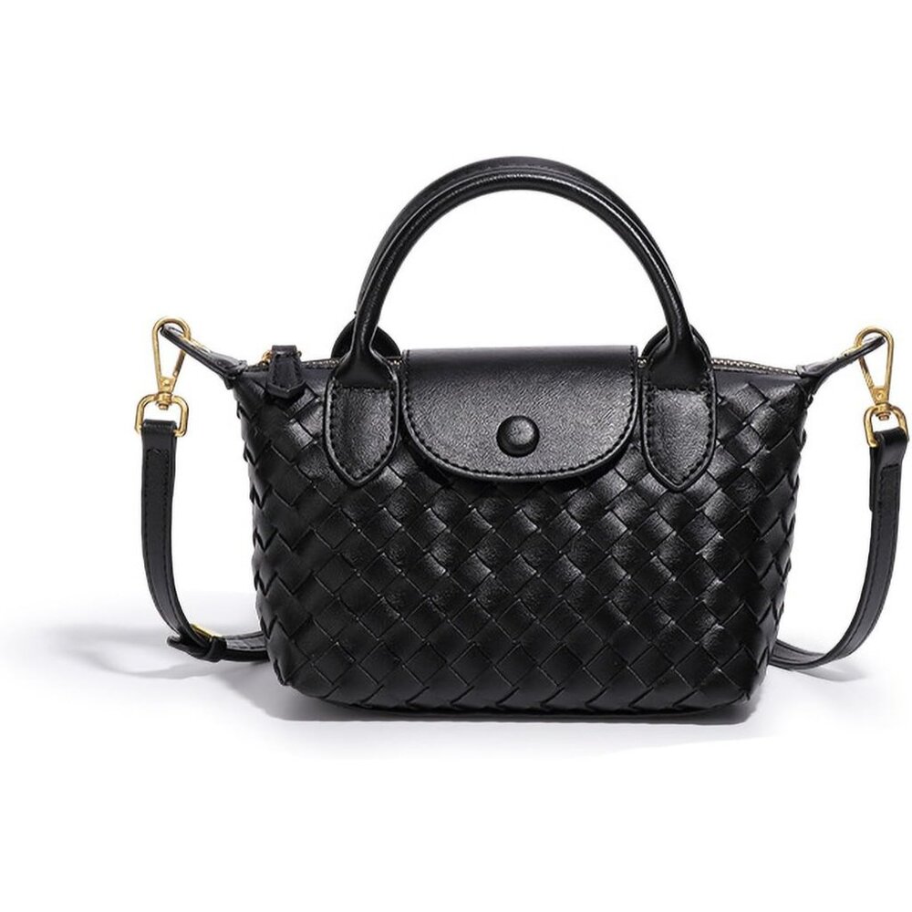 Mini Small Size Braided Luxury Leather Women's top Handle Handbag Fashion Travel